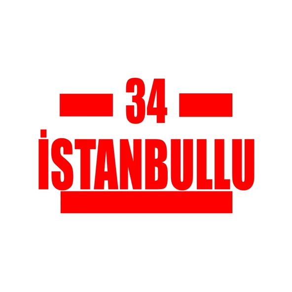 34 İstanbullu Araba Sticker 17x17 Cm Kırmızı ürün görseli 1