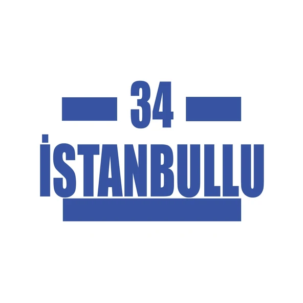 34 İstanbullu Araba Sticker 17x17 Cm Mavi ürün görseli 1