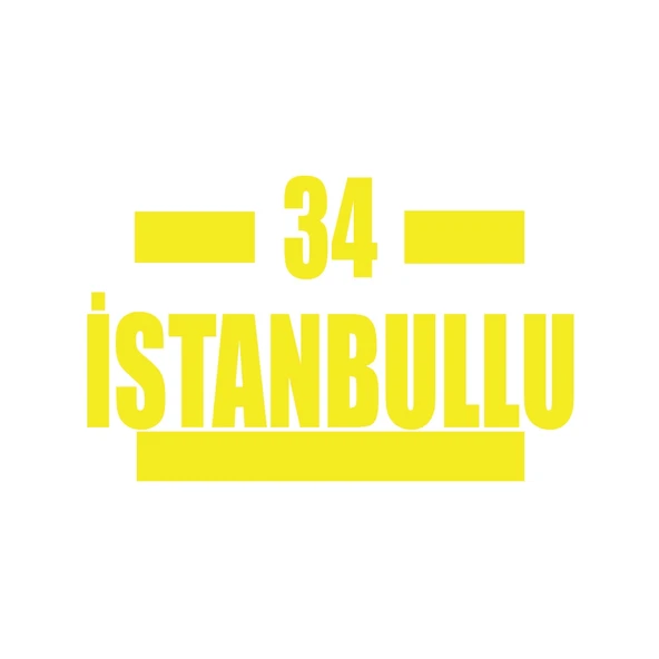 34 İstanbullu Araba Sticker 17x17 Cm Sarı ürün görseli 1