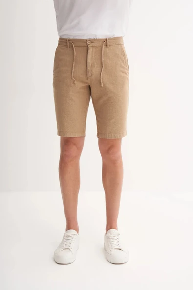Cazador Slim Fit Dar Paça Keten Bermuda Şort 6108 ürün görseli 1