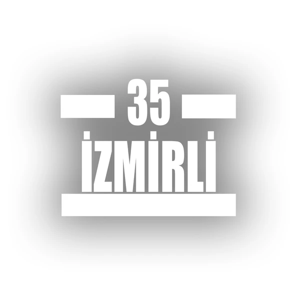 35 İzmirli Araba Sticker 17x17 Cm Beyaz ürün görseli 1