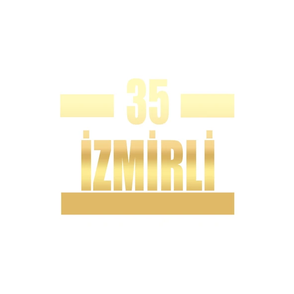 35 İzmirli Araba Sticker 17x17 Cm Gold ürün görseli 1