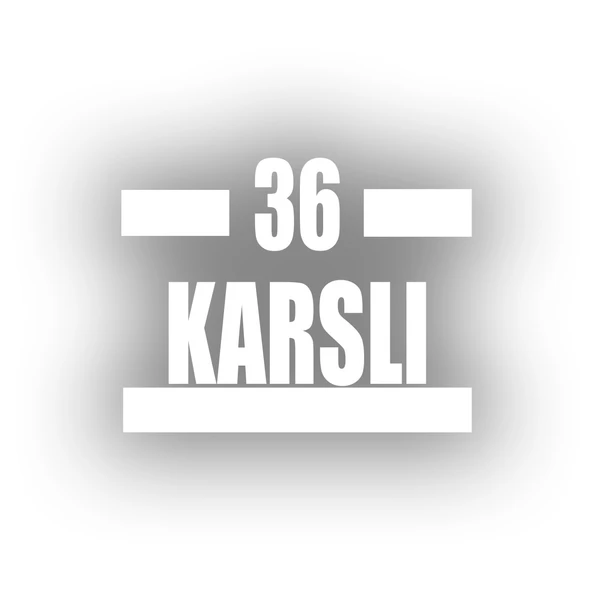 36 Karslı Araba Sticker 17x17 Cm Beyaz ürün görseli 1