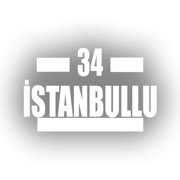 34 İstanbullu Araba Sticker 17x17 Cm Beyaz ürün görseli 1