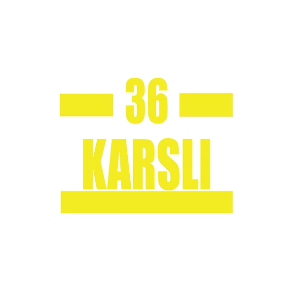36 Karslı Araba Sticker 17x17 Cm Sarı ürün görseli 1