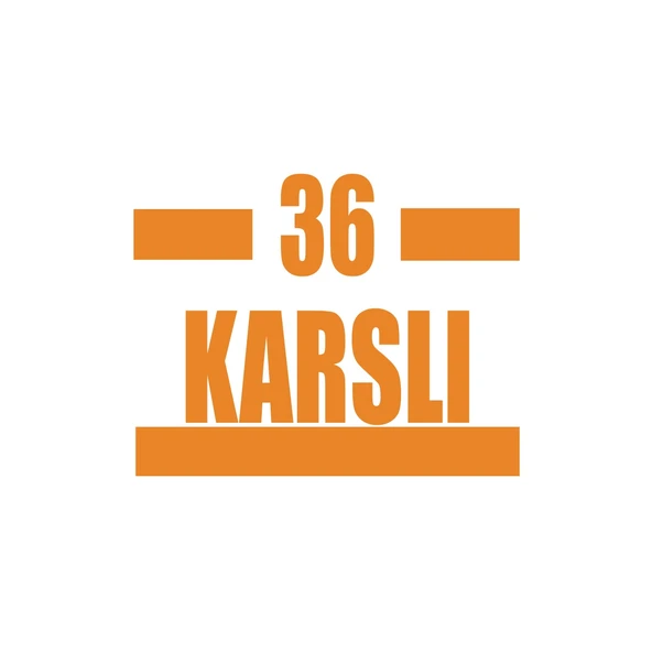 36 Karslı Araba Sticker 17x17 Cm Turuncu ürün görseli 1