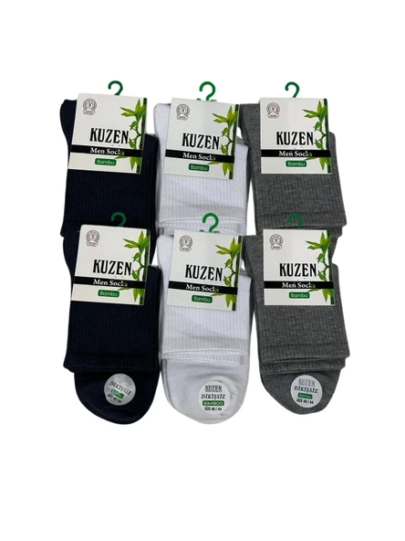 Kuzen Dikişsiz Yarım Konç Bambu Erkek Çorap 6 Adet ürün görseli 1
