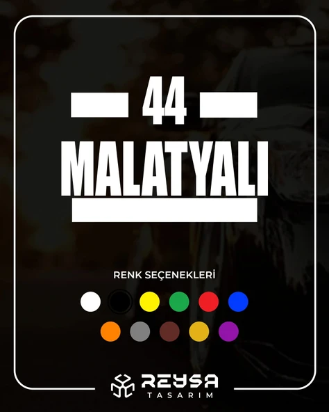 44 Malatyalı Araba Sticker 17x17 Cm Beyaz ürün görseli 1
