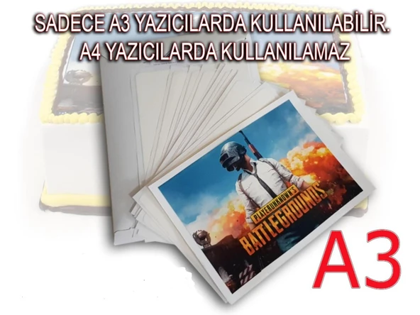 A3 Yenilebilir Şekerli Hamur Kağıt 12li ürün görseli 1