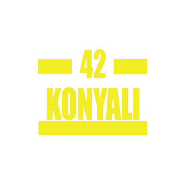 42 Konyalı Araba Sticker 17x17 Cm Sarı ürün görseli 1