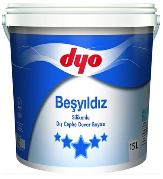 Dyo Beşyıldız Silikonlu Dış Cephe Boyası Beyaz 15LT ürün görseli 1