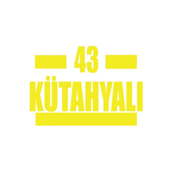 43 Kütahyalı Araba Sticker 17x17 Cm Sarı ürün görseli 1
