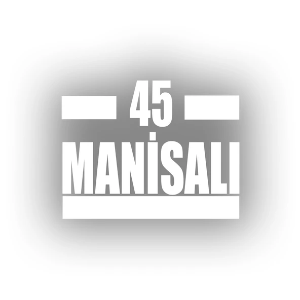 45 Manisalı Araba Sticker 17x17 Cm Beyaz ürün görseli 1