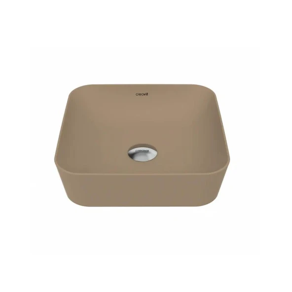 Creavit Ultra Kare Tezgah Üstü Çanak Lavabo 40 cm Mat Cappuccino UL040-00CM00E-0000 ürün görseli 1