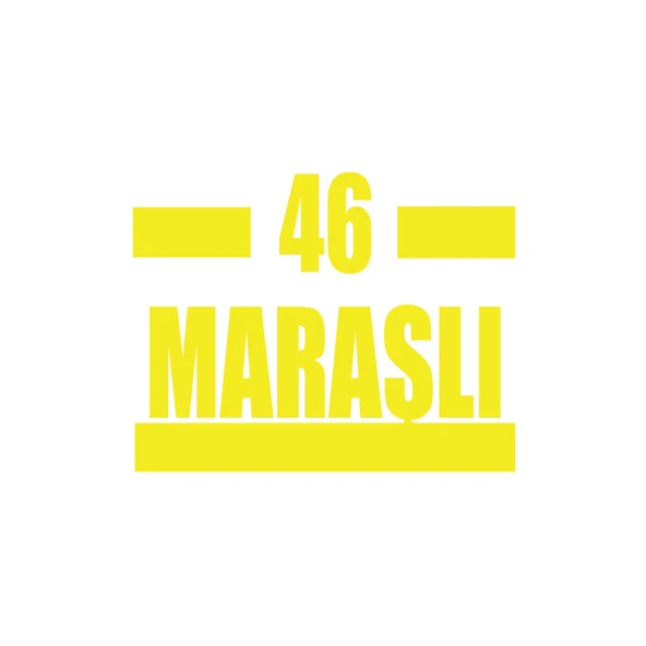 46 Maraşlı Araba Sticker 17x17 Cm Sarı ürün görseli 1