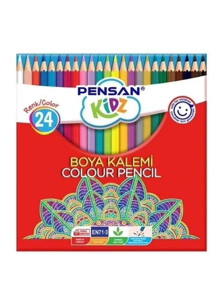 PENSAN KİDZ KURU BOYA 24 RENK TAM BOYA KALEMİ ürün görseli 1