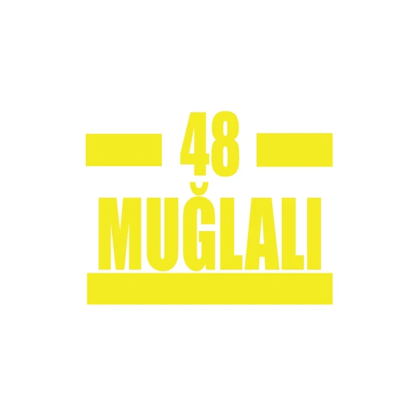 48 Muğlalı Araba Sticker 17x17 Cm Sarı ürün görseli 1