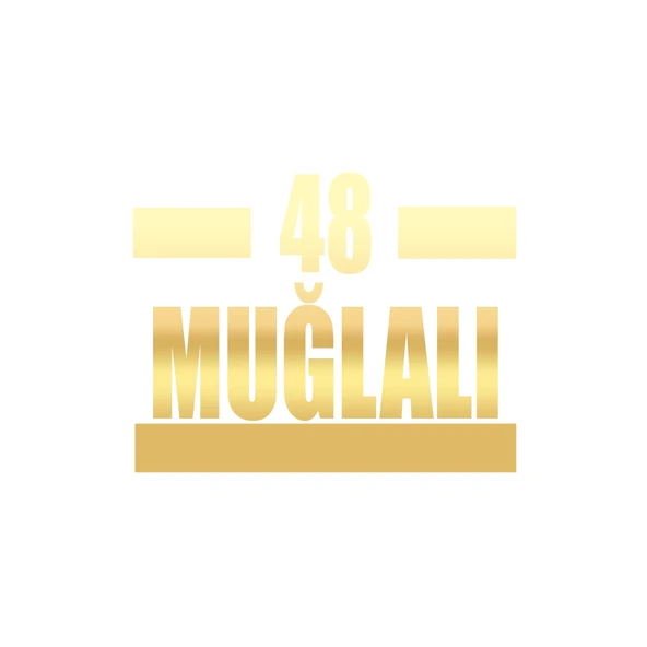 48 Muğlalı Araba Sticker 17x17 Cm Gold ürün görseli 1