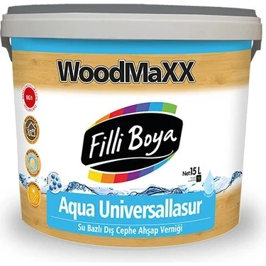 Filli Boya Woodmaxx Aqua Universallasur Su Bazlı Ahşap Dış Cephe Verniği Renksiz 15 Lt. ürün görseli 1