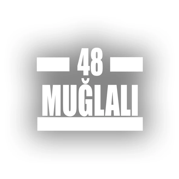 48 Muğlalı Araba Sticker 17x17 Cm Beyaz ürün görseli 1