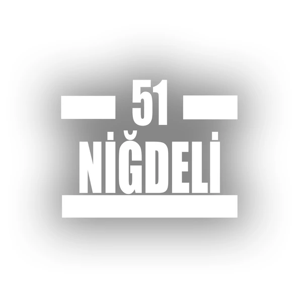 51 Niğdeli Araba Sticker 17x17 Cm Beyaz ürün görseli 1