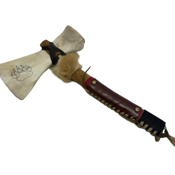 El Yapımı Kızılderili Doğal Kemik Balta 45cm (Model 7) ürün görseli 1