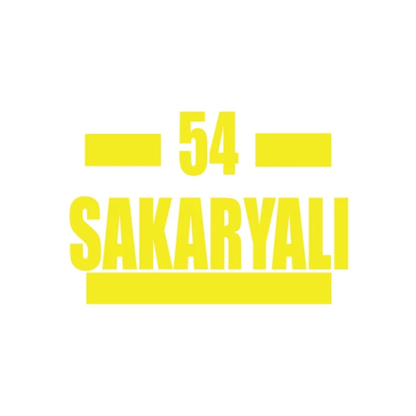 54 Sakaryalı Araba Sticker 17x17 Cm Sarı ürün görseli 1