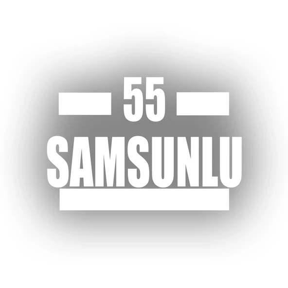 55 Samsunlu Araba Sticker 17x17 Cm Beyaz ürün görseli 1