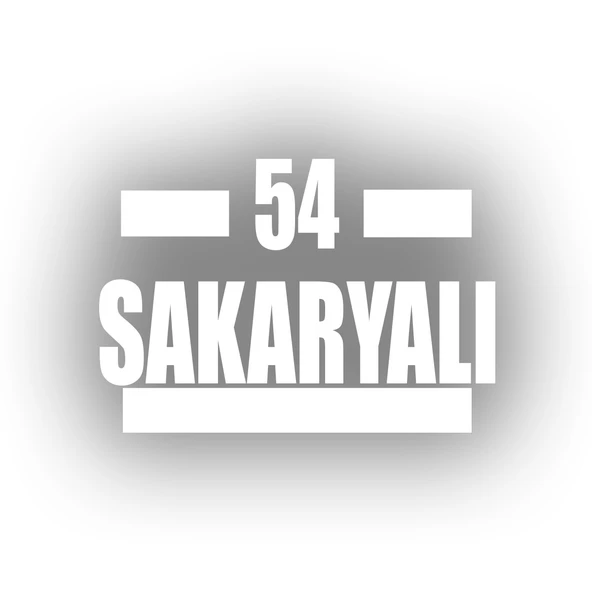54 Sakaryalı Araba Sticker 17x17 Cm Beyaz ürün görseli 1