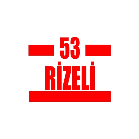 53 Rizeli Araba Sticker 17x17 Cm Kırmızı ürün görseli 1
