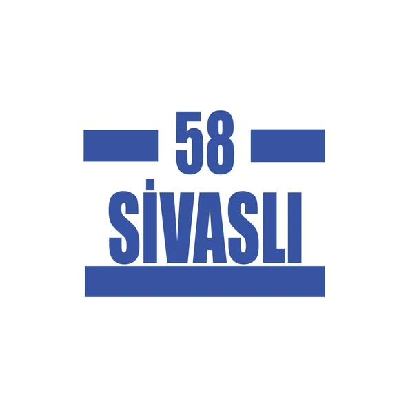 58 Sivaslı Araba Sticker 17x17 Cm Mavi ürün görseli 1