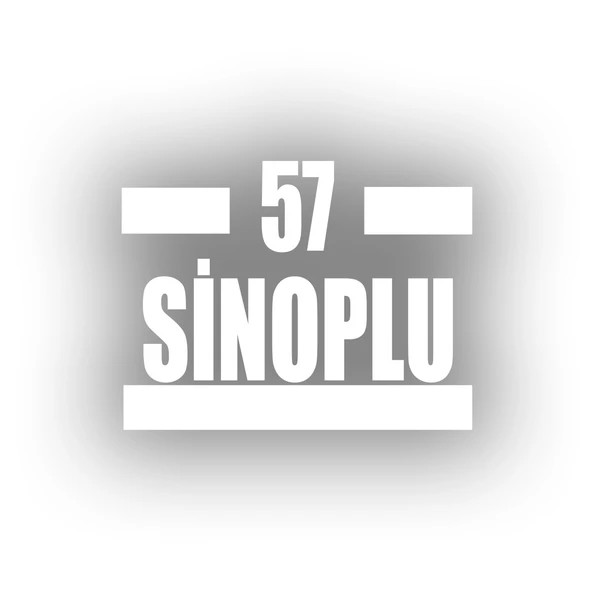 57 Sinoplu Araba Sticker 17x17 Cm Beyaz ürün görseli 1