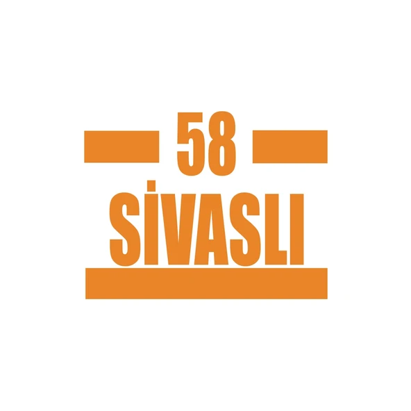 58 Sivaslı Araba Sticker 17x17 Cm Turuncu ürün görseli 1