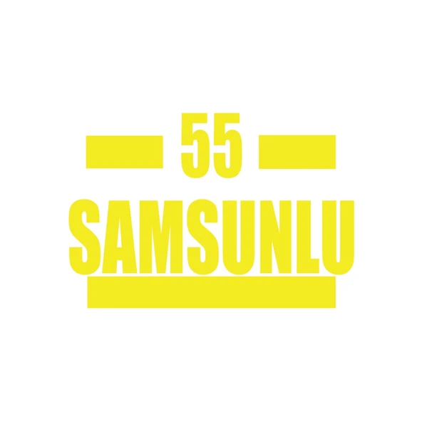 55 Samsunlu Araba Sticker 17x17 Cm Sarı ürün görseli 1