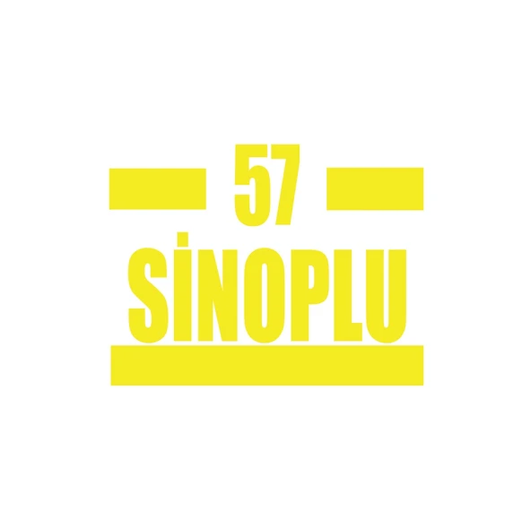 57 Sinoplu Araba Sticker 17x17 Cm Sarı ürün görseli 1