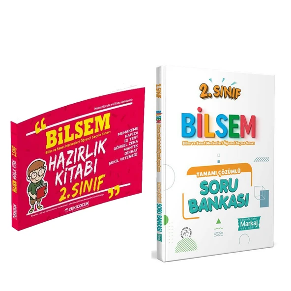 Zeki Çocuk 2. Sınıf Bilsem Hazırlık Kitabı ve Markaj Yayınları Bilsem Soru Bankası Seti 2 Kitap ürün görseli 1