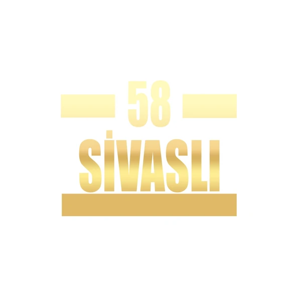 58 Sivaslı Araba Sticker 17x17 Cm Gold ürün görseli 1