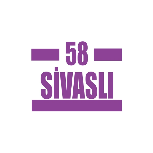 58 Sivaslı Araba Sticker 17x17 Cm Mor ürün görseli 1