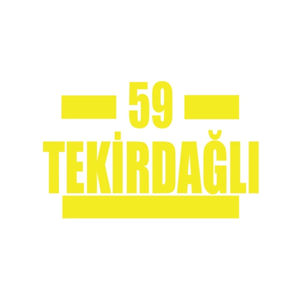 59 Tekirdağlı Araba Sticker 17x17 Cm Sarı ürün görseli 1