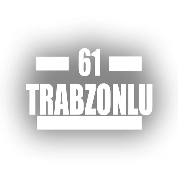 61 Trabzonlu Araba Sticker 17x17 Cm Beyaz ürün görseli 1