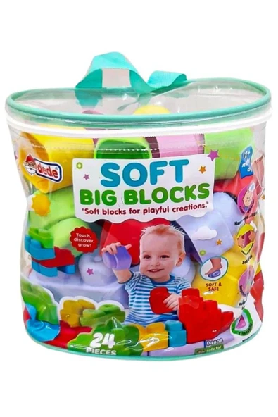 Dede Oyuncak Çantalı Yumuşak Big Bloklar 24 Parça 04008 ürün görseli 1