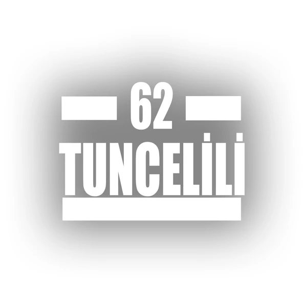 62 Tuncelili Araba Sticker 17x17 Cm Beyaz ürün görseli 1