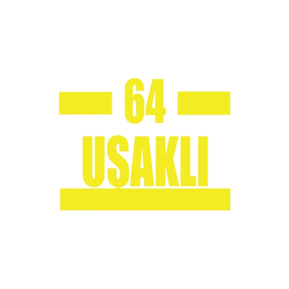64 Uşaklı Araba Sticker 17x17 Cm Sarı ürün görseli 1