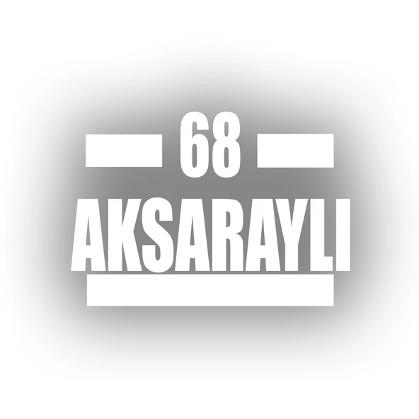 68 Aksaraylı Araba Sticker 17x17 Cm Beyaz ürün görseli 1