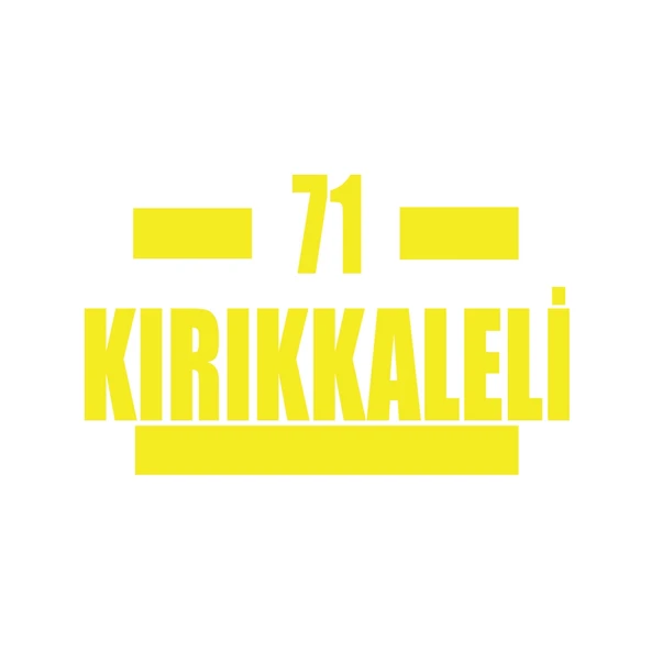 71 Kırıkkaleli Araba Sticker 17x17 Cm Sarı ürün görseli 1