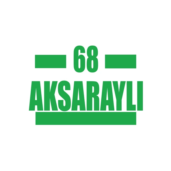 68 Aksaraylı Araba Sticker 17x17 Cm Yeşil ürün görseli 1