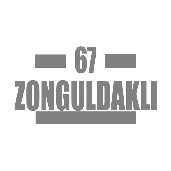 67 Zonguldaklı Araba Sticker 17x17 Cm Gri ürün görseli 1