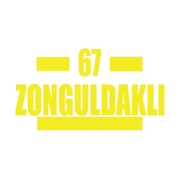 67 Zonguldaklı Araba Sticker 17x17 Cm Sarı ürün görseli 1