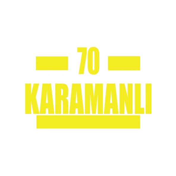 70 Karamanlı Araba Sticker 17x17 Cm Sarı ürün görseli 1