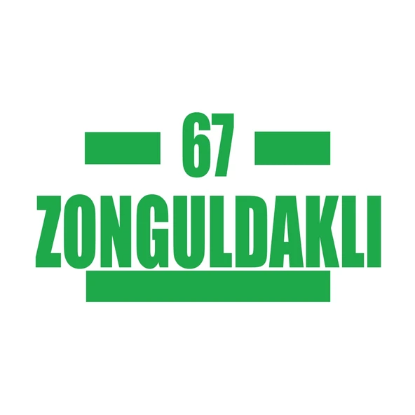 67 Zonguldaklı Araba Sticker 17x17 Cm Yeşil ürün görseli 1